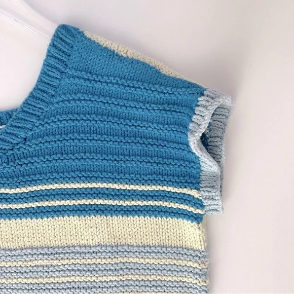 Vintage Knit Vest Sweater Top Shirt Cottagecore Granny Festival Size Medium - Picture 6 of 10